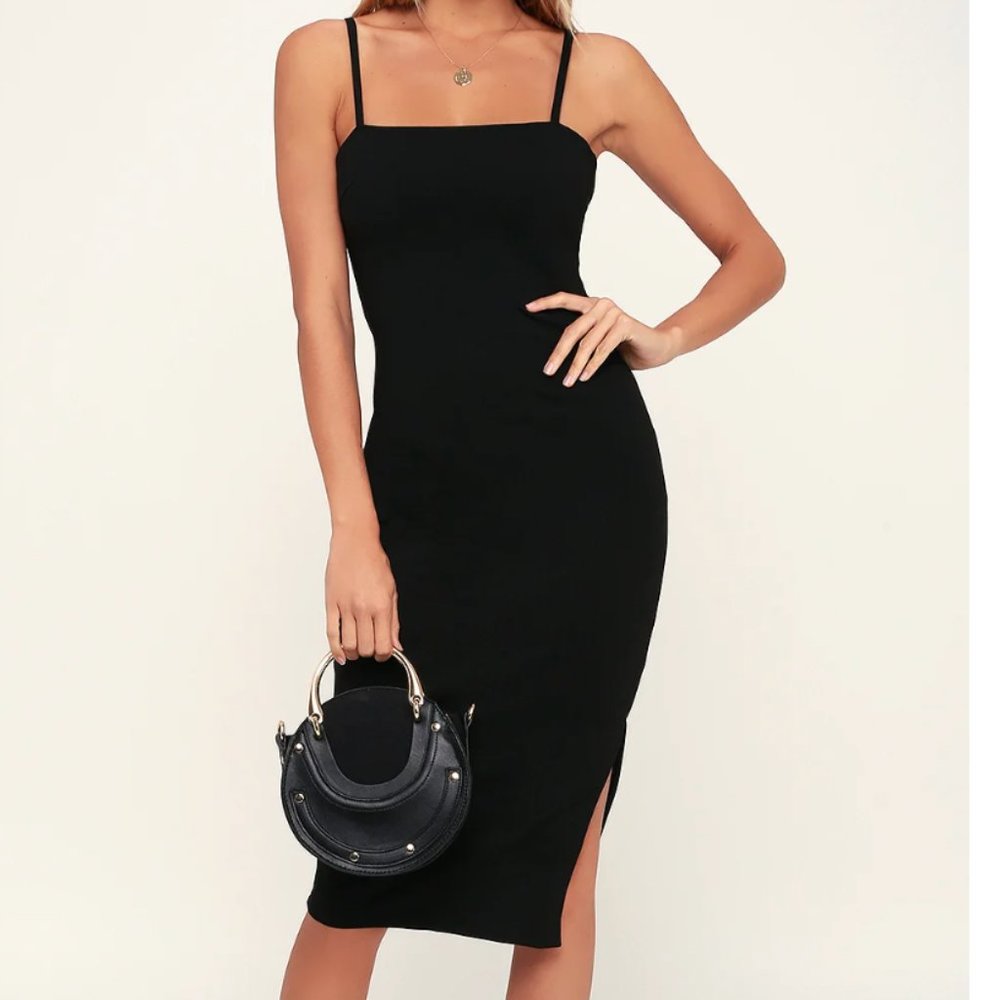 Black Bodycon Midi Dress